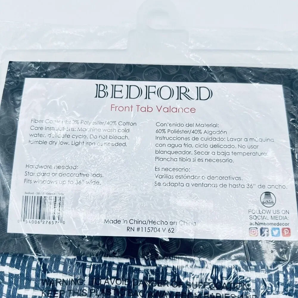 Top Treatment Navy Bedford‎ 58 'x13